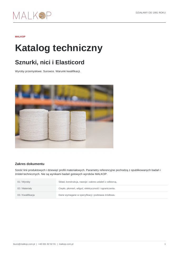 Okładka katalogu technicznego MALKOP